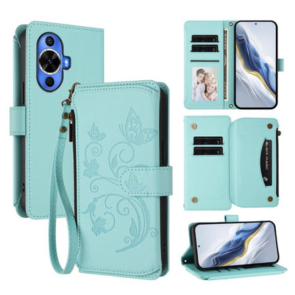 Butterfly Love Flower Multi-card Zipper Wallet Leather Phone Case, For Huawei Mate 70 Pro, For Huawei Mate 70, For Huawei nova 13 Pro, For Huawei nova 13 / 12, For Huawei Pura 70 Pro / 70 Pro+, For Huawei nova 12S 4G / 11 4G / 5G, For Huawei Pura 70   ...