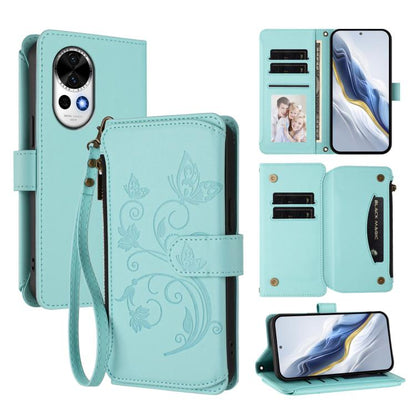 Butterfly Love Flower Multi-card Zipper Wallet Leather Phone Case, For Huawei Mate 70 Pro, For Huawei Mate 70, For Huawei nova 13 Pro, For Huawei nova 13 / 12, For Huawei Pura 70 Pro / 70 Pro+, For Huawei nova 12S 4G / 11 4G / 5G, For Huawei Pura 70   ...