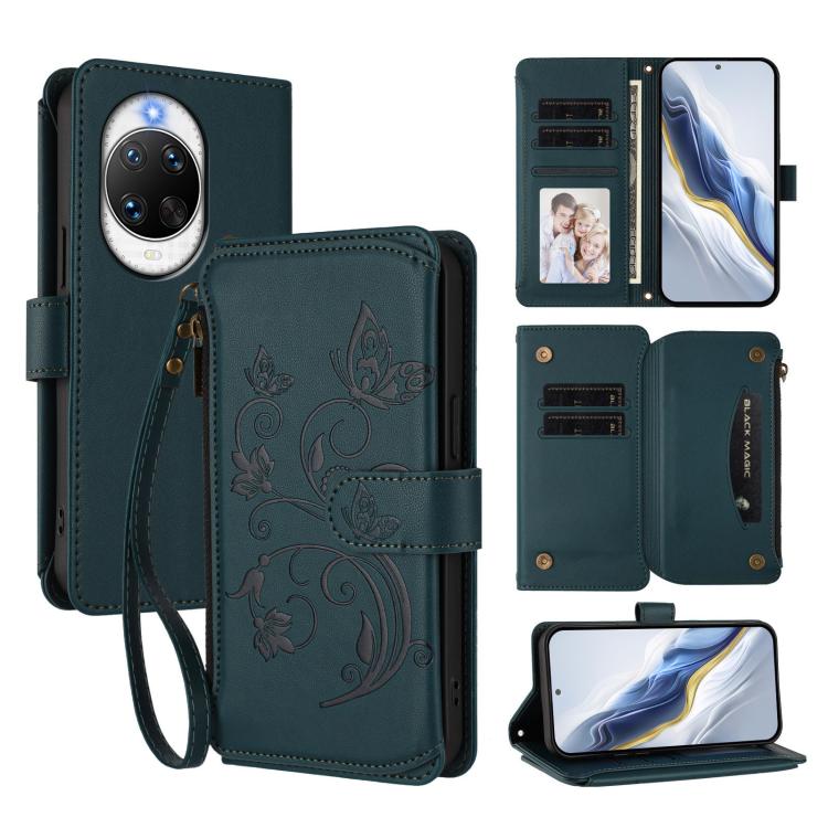Butterfly Love Flower Multi-card Zipper Wallet Leather Phone Case, For Huawei nova 14 5G / 15 / 16z, For Huawei nova 16, For Huawei Mate 70 Air 5G, For Huawei Pura 80 Ultra 5G, For Huawei Pura 80 Pro 5G, For Huawei Pura 80 5G, For Huawei Enjoy 80s 4G  ...