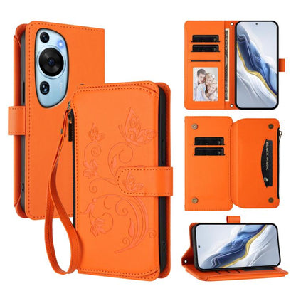 Butterfly Love Flower Multi-card Zipper Wallet Leather Phone Case, For Huawei Mate 70 Pro, For Huawei Mate 70, For Huawei nova 13 Pro, For Huawei nova 13 / 12, For Huawei Pura 70 Pro / 70 Pro+, For Huawei nova 12S 4G / 11 4G / 5G, For Huawei Pura 70   ...