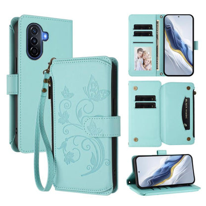 Butterfly Love Flower Multi-card Zipper Wallet Leather Phone Case, For Huawei Mate 70 Pro, For Huawei Mate 70, For Huawei nova 13 Pro, For Huawei nova 13 / 12, For Huawei Pura 70 Pro / 70 Pro+, For Huawei nova 12S 4G / 11 4G / 5G, For Huawei Pura 70   ...