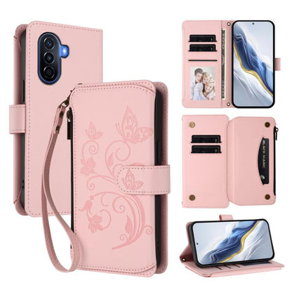 Butterfly Love Flower Multi-card Zipper Wallet Leather Phone Case, For Huawei Mate 70 Pro, For Huawei Mate 70, For Huawei nova 13 Pro, For Huawei nova 13 / 12, For Huawei Pura 70 Pro / 70 Pro+, For Huawei nova 12S 4G / 11 4G / 5G, For Huawei Pura 70   ...