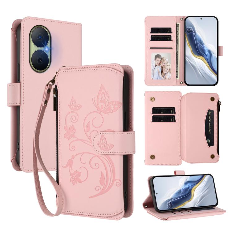 Butterfly Love Flower Multi-card Zipper Wallet Leather Phone Case, For Huawei nova 14 5G / 15 / 16z, For Huawei nova 16, For Huawei Mate 70 Air 5G, For Huawei Pura 80 Ultra 5G, For Huawei Pura 80 Pro 5G, For Huawei Pura 80 5G, For Huawei Enjoy 80s 4G  ...
