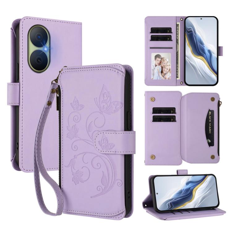 Butterfly Love Flower Multi-card Zipper Wallet Leather Phone Case, For Huawei nova 14 5G / 15 / 16z, For Huawei nova 16, For Huawei Mate 70 Air 5G, For Huawei Pura 80 Ultra 5G, For Huawei Pura 80 Pro 5G, For Huawei Pura 80 5G, For Huawei Enjoy 80s 4G  ...