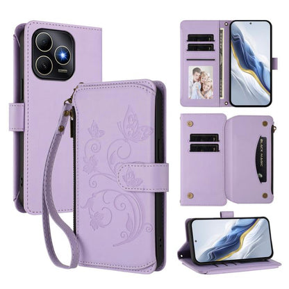 Butterfly Love Flower Multi-card Zipper Wallet Leather Phone Case, For Huawei nova 14 5G / 15 / 16z, For Huawei nova 16, For Huawei Mate 70 Air 5G, For Huawei Pura 80 Ultra 5G, For Huawei Pura 80 Pro 5G, For Huawei Pura 80 5G, For Huawei Enjoy 80s 4G  ...