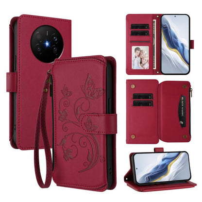 Butterfly Love Flower Multi-card Zipper Wallet Leather Phone Case, For Huawei nova 14 5G / 15 / 16z, For Huawei nova 16, For Huawei Mate 70 Air 5G, For Huawei Pura 80 Ultra 5G, For Huawei Pura 80 Pro 5G, For Huawei Pura 80 5G, For Huawei Enjoy 80s 4G  ...