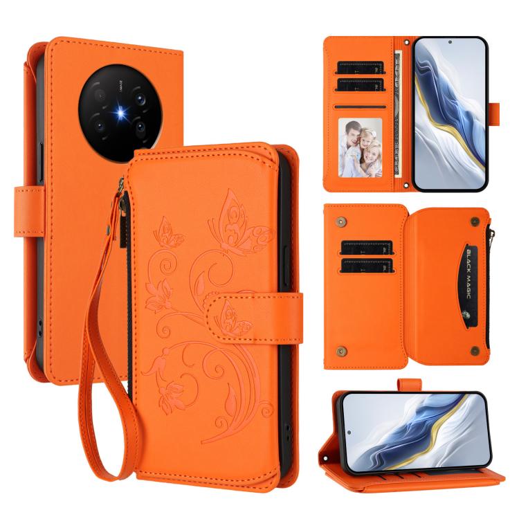 Butterfly Love Flower Multi-card Zipper Wallet Leather Phone Case, For Huawei nova 14 5G / 15 / 16z, For Huawei nova 16, For Huawei Mate 70 Air 5G, For Huawei Pura 80 Ultra 5G, For Huawei Pura 80 Pro 5G, For Huawei Pura 80 5G, For Huawei Enjoy 80s 4G  ...