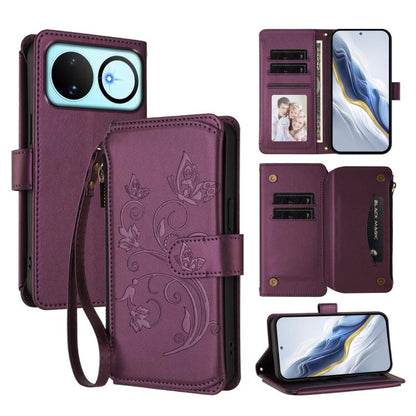 Butterfly Love Flower Multi-card Zipper Wallet Leather Phone Case, For Huawei nova 14 5G / 15 / 16z, For Huawei nova 16, For Huawei Mate 70 Air 5G, For Huawei Pura 80 Ultra 5G, For Huawei Pura 80 Pro 5G, For Huawei Pura 80 5G, For Huawei Enjoy 80s 4G  ...