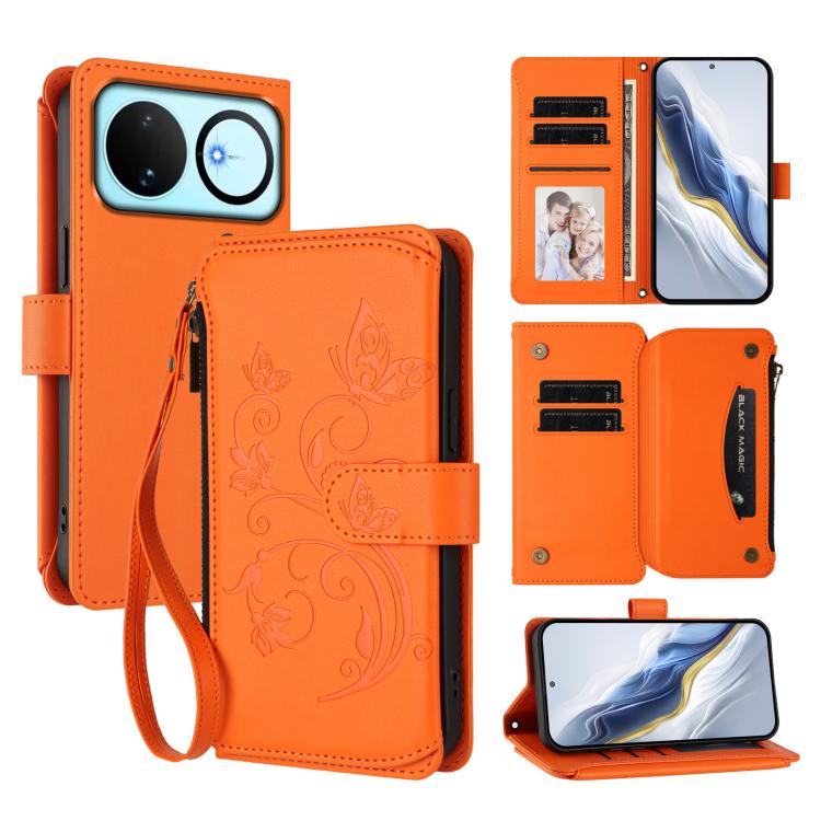 Butterfly Love Flower Multi-card Zipper Wallet Leather Phone Case, For Huawei nova 14 5G / 15 / 16z, For Huawei nova 16, For Huawei Mate 70 Air 5G, For Huawei Pura 80 Ultra 5G, For Huawei Pura 80 Pro 5G, For Huawei Pura 80 5G, For Huawei Enjoy 80s 4G  ...