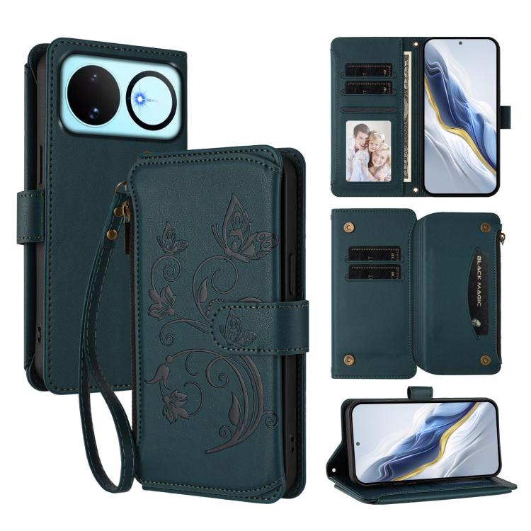 Butterfly Love Flower Multi-card Zipper Wallet Leather Phone Case, For Huawei nova 14 5G / 15 / 16z, For Huawei nova 16, For Huawei Mate 70 Air 5G, For Huawei Pura 80 Ultra 5G, For Huawei Pura 80 Pro 5G, For Huawei Pura 80 5G, For Huawei Enjoy 80s 4G  ...