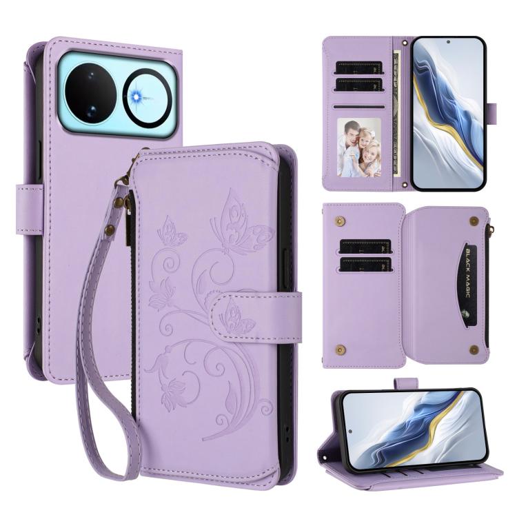 Butterfly Love Flower Multi-card Zipper Wallet Leather Phone Case, For Huawei nova 14 5G / 15 / 16z, For Huawei nova 16, For Huawei Mate 70 Air 5G, For Huawei Pura 80 Ultra 5G, For Huawei Pura 80 Pro 5G, For Huawei Pura 80 5G, For Huawei Enjoy 80s 4G  ...