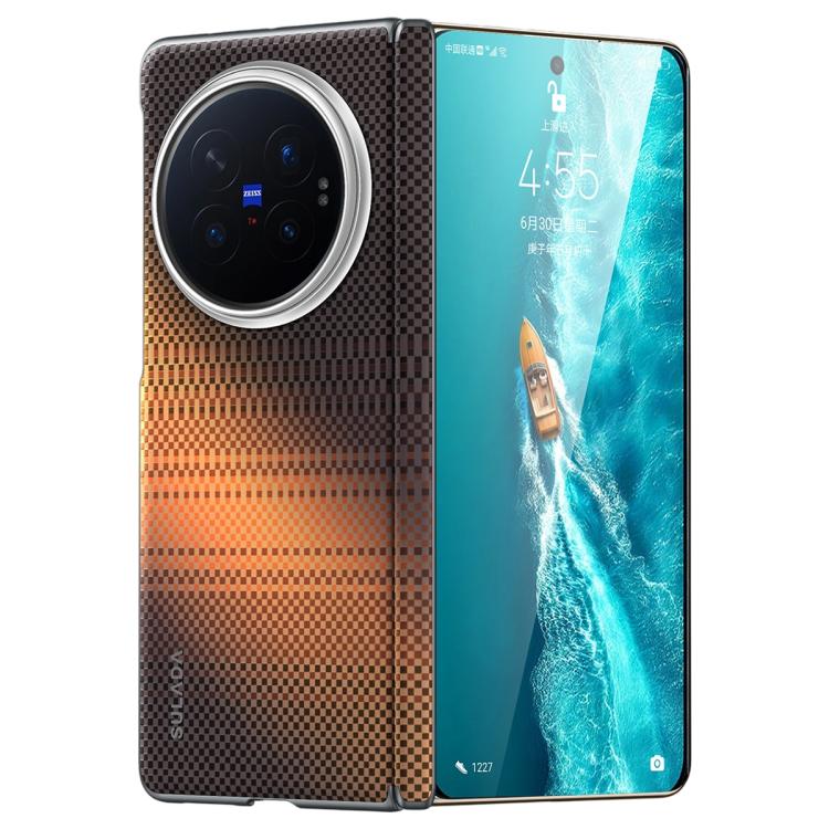 SULADA Kevlar Woven Texture Magnetic Leather Phone Case, For vivo X Fold6 5G, For vivo X Fold5