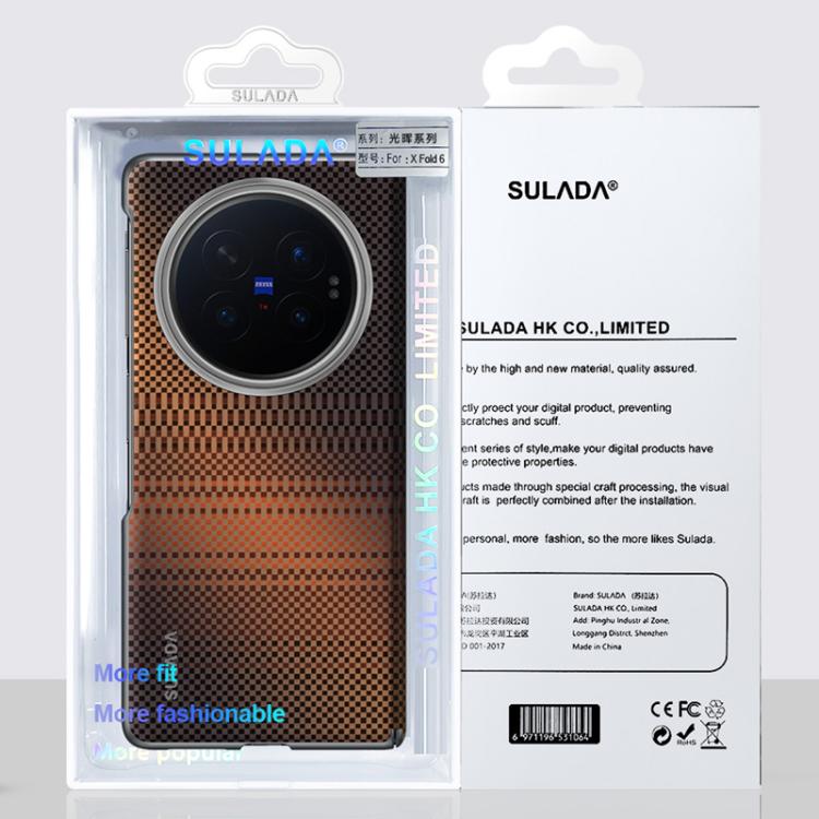 SULADA Kevlar Woven Texture Magnetic Leather Phone Case, For vivo X Fold6 5G, For vivo X Fold5