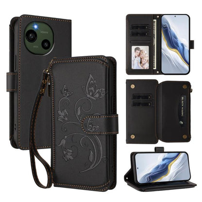 Butterfly Love Flower Multi-card Zipper Wallet Leather Phone Case, For Sharp Aquos wish6, For Sharp Aquos R11, For Sharp Aquos Sense10, For Sharp Aquos R10, For Sharp Aquos Wish5, For Sharp Basio Active3, For Sharp Aquos Sense9 Plus                    ...