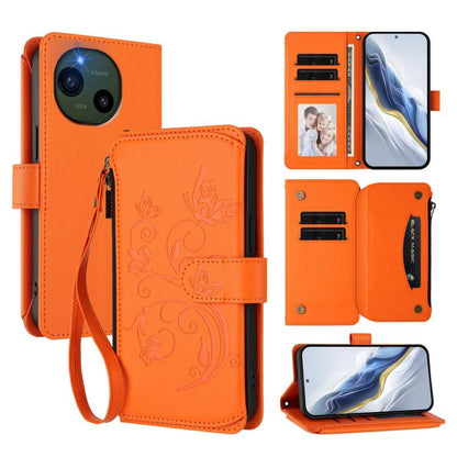 Butterfly Love Flower Multi-card Zipper Wallet Leather Phone Case, For Sharp Aquos wish6, For Sharp Aquos R11, For Sharp Aquos Sense10, For Sharp Aquos R10, For Sharp Aquos Wish5, For Sharp Basio Active3, For Sharp Aquos Sense9 Plus                    ...