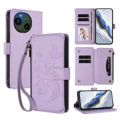 Butterfly Love Flower Multi-card Zipper Wallet Leather Phone Case, For Sharp Aquos wish6, For Sharp Aquos R11, For Sharp Aquos Sense10, For Sharp Aquos R10, For Sharp Aquos Wish5, For Sharp Basio Active3, For Sharp Aquos Sense9 Plus                    ...