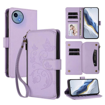 Butterfly Love Flower Multi-card Zipper Wallet Leather Phone Case, For Sharp Aquos wish6, For Sharp Aquos R11, For Sharp Aquos Sense10, For Sharp Aquos R10, For Sharp Aquos Wish5, For Sharp Basio Active3, For Sharp Aquos Sense9 Plus                    ...