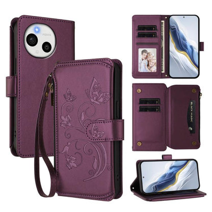 Butterfly Love Flower Multi-card Zipper Wallet Leather Phone Case, For Sharp Aquos wish6, For Sharp Aquos R11, For Sharp Aquos Sense10, For Sharp Aquos R10, For Sharp Aquos Wish5, For Sharp Basio Active3, For Sharp Aquos Sense9 Plus                    ...