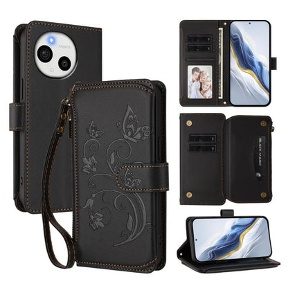 Butterfly Love Flower Multi-card Zipper Wallet Leather Phone Case, For Sharp Aquos wish6, For Sharp Aquos R11, For Sharp Aquos Sense10, For Sharp Aquos R10, For Sharp Aquos Wish5, For Sharp Basio Active3, For Sharp Aquos Sense9 Plus                    ...