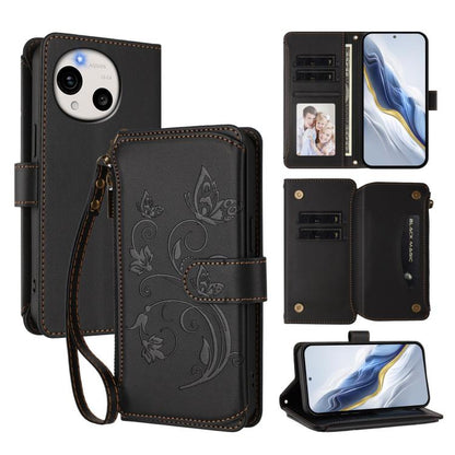 Butterfly Love Flower Multi-card Zipper Wallet Leather Phone Case, For Sharp Aquos wish6, For Sharp Aquos R11, For Sharp Aquos Sense10, For Sharp Aquos R10, For Sharp Aquos Wish5, For Sharp Basio Active3, For Sharp Aquos Sense9 Plus                    ...