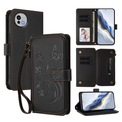 Butterfly Love Flower Multi-card Zipper Wallet Leather Phone Case, For Sharp Aquos wish6, For Sharp Aquos R11, For Sharp Aquos Sense10, For Sharp Aquos R10, For Sharp Aquos Wish5, For Sharp Basio Active3, For Sharp Aquos Sense9 Plus                    ...