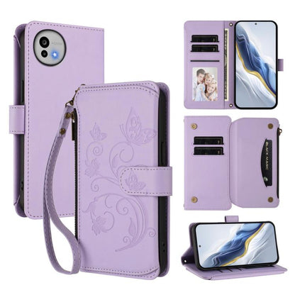 Butterfly Love Flower Multi-card Zipper Wallet Leather Phone Case, For Sharp Aquos wish6, For Sharp Aquos R11, For Sharp Aquos Sense10, For Sharp Aquos R10, For Sharp Aquos Wish5, For Sharp Basio Active3, For Sharp Aquos Sense9 Plus                    ...