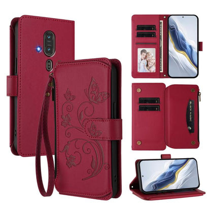 Butterfly Love Flower Multi-card Zipper Wallet Leather Phone Case, For Fujitsu Arrows We3, For Fujitsu RakuRaku F-53E, For Fujitsu Arrows We2 F-52E, For Fujitsu Arrows We2 Plus F-51E