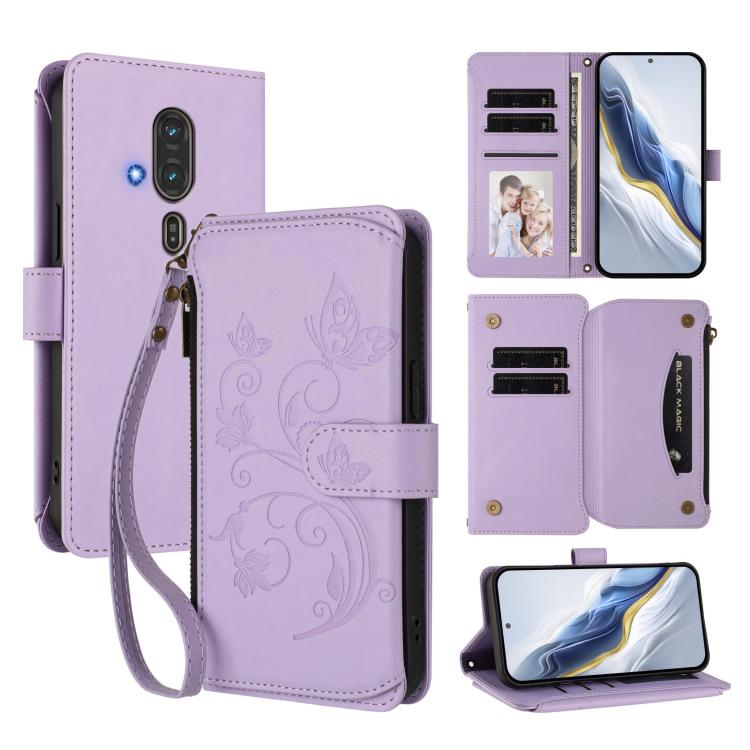 Butterfly Love Flower Multi-card Zipper Wallet Leather Phone Case, For Fujitsu Arrows We3, For Fujitsu RakuRaku F-53E, For Fujitsu Arrows We2 F-52E, For Fujitsu Arrows We2 Plus F-51E