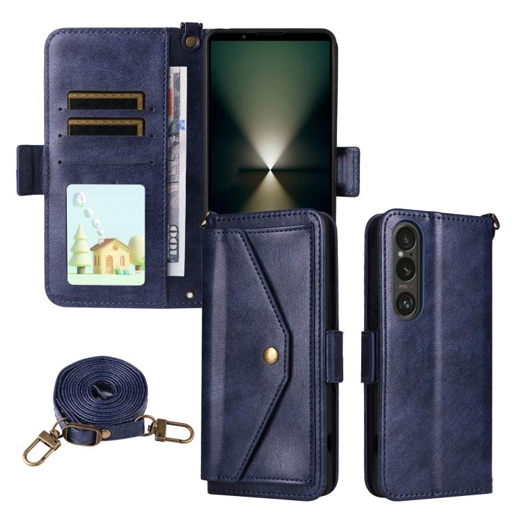 Multi-card Slots Crossbody Cowhide Leather Phone Case, For Sony Xperia 1 VIII, For Sony Xperia 10 VII, For Sony Xperia 10 VI, For Sony Xperia 1 VI