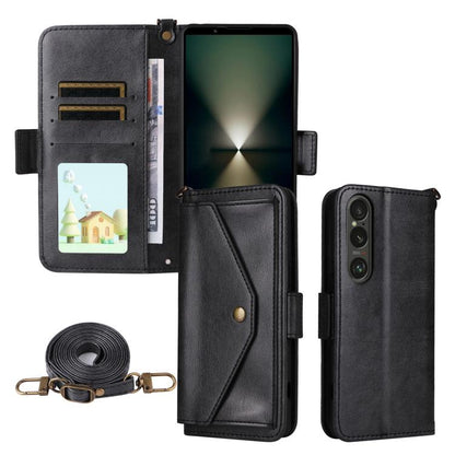 Multi-card Slots Crossbody Cowhide Leather Phone Case, For Sony Xperia 1 VIII, For Sony Xperia 10 VII, For Sony Xperia 10 VI, For Sony Xperia 1 VI