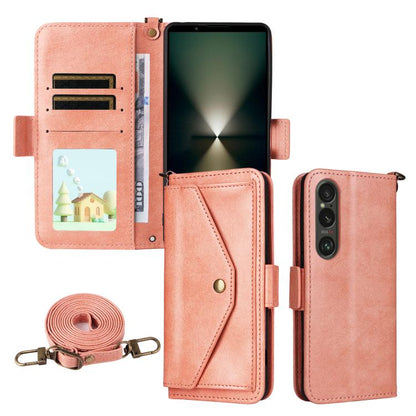 Multi-card Slots Crossbody Cowhide Leather Phone Case, For Sony Xperia 1 VIII, For Sony Xperia 10 VII, For Sony Xperia 10 VI, For Sony Xperia 1 VI