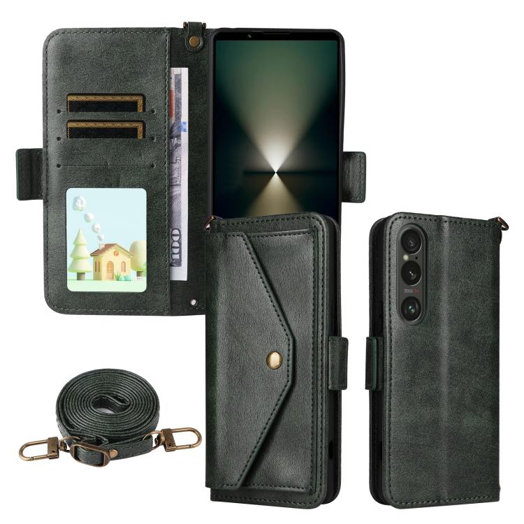 Multi-card Slots Crossbody Cowhide Leather Phone Case, For Sony Xperia 1 VIII, For Sony Xperia 10 VII, For Sony Xperia 10 VI, For Sony Xperia 1 VI