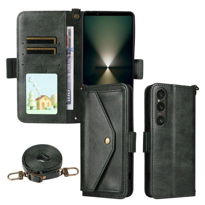 Multi-card Slots Crossbody Cowhide Leather Phone Case, For Sony Xperia 1 VIII, For Sony Xperia 10 VII, For Sony Xperia 10 VI, For Sony Xperia 1 VI