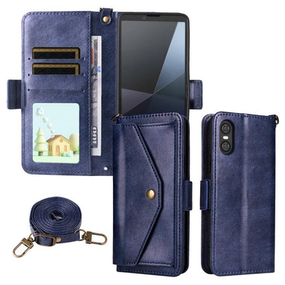 Multi-card Slots Crossbody Cowhide Leather Phone Case, For Sony Xperia 1 VIII, For Sony Xperia 10 VII, For Sony Xperia 10 VI, For Sony Xperia 1 VI