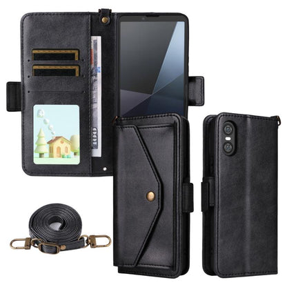 Multi-card Slots Crossbody Cowhide Leather Phone Case, For Sony Xperia 1 VIII, For Sony Xperia 10 VII, For Sony Xperia 10 VI, For Sony Xperia 1 VI
