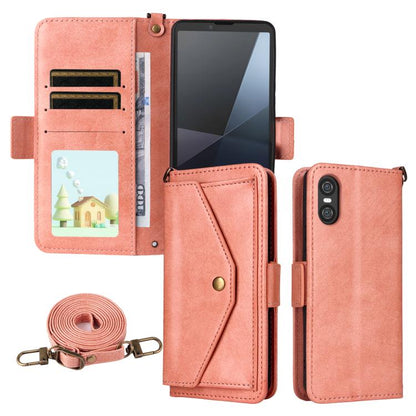 Multi-card Slots Crossbody Cowhide Leather Phone Case, For Sony Xperia 1 VIII, For Sony Xperia 10 VII, For Sony Xperia 10 VI, For Sony Xperia 1 VI