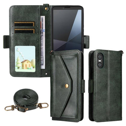 Multi-card Slots Crossbody Cowhide Leather Phone Case, For Sony Xperia 1 VIII, For Sony Xperia 10 VII, For Sony Xperia 10 VI, For Sony Xperia 1 VI