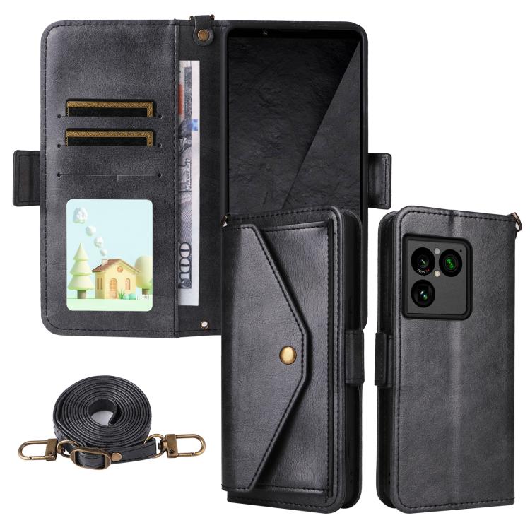 Multi-card Slots Crossbody Cowhide Leather Phone Case, For Sony Xperia 1 VIII, For Sony Xperia 10 VII, For Sony Xperia 10 VI, For Sony Xperia 1 VI