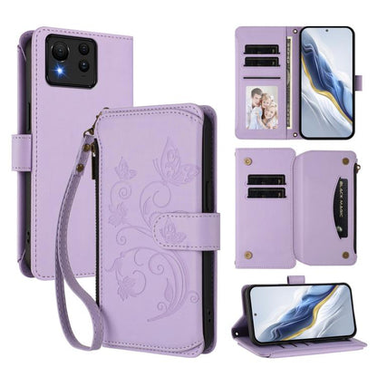 Butterfly Love Flower Multi-card Zipper Wallet Leather Phone Case, For ASUS Zenfone 12 Ultra, For ASUS ROG Phone 9 / 9 Pro, For ASUS Zenfone 11 Ultra, For ASUS ROG Phone 8 / 8 Pro