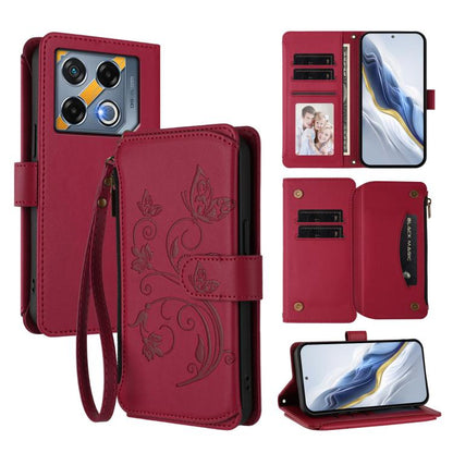 Butterfly Love Flower Multi-card Zipper Wallet Leather Phone Case, For Infinix Note 50 4G / 50 Pro 4G, For Infinix Hot 50i 4G / Smart 9 4G, For Infinix Hot 50 Pro+ 4G, For Infinix Hot 50 4G, For Infinix Hot 50 5G, For Infinix Zero 40 5G                ...
