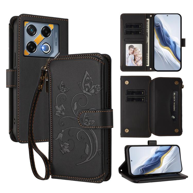 Butterfly Love Flower Multi-card Zipper Wallet Leather Phone Case, For Infinix Note 50 4G / 50 Pro 4G, For Infinix Hot 50i 4G / Smart 9 4G, For Infinix Hot 50 Pro+ 4G, For Infinix Hot 50 4G, For Infinix Hot 50 5G, For Infinix Zero 40 5G                ...