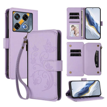 Butterfly Love Flower Multi-card Zipper Wallet Leather Phone Case, For Infinix Note 50 4G / 50 Pro 4G, For Infinix Hot 50i 4G / Smart 9 4G, For Infinix Hot 50 Pro+ 4G, For Infinix Hot 50 4G, For Infinix Hot 50 5G, For Infinix Zero 40 5G                ...