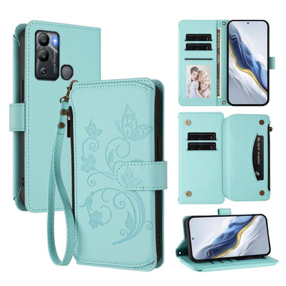 Butterfly Love Flower Multi-card Zipper Wallet Leather Phone Case, For Infinix Hot 30 4G, For Infinix Hot 20s / 20 Pro, For Infinix Hot 20 5G, For Infinix Smart 7 Global, For Infinix Hot 12i / 20i, For Infinix Zero 5G 2023, For Infinix Hot 20 Play     ...