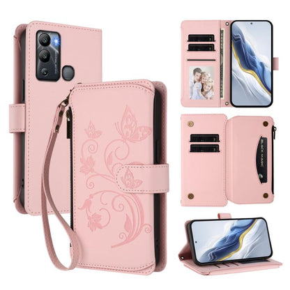 Butterfly Love Flower Multi-card Zipper Wallet Leather Phone Case, For Infinix Hot 30 4G, For Infinix Hot 20s / 20 Pro, For Infinix Hot 20 5G, For Infinix Smart 7 Global, For Infinix Hot 12i / 20i, For Infinix Zero 5G 2023, For Infinix Hot 20 Play     ...