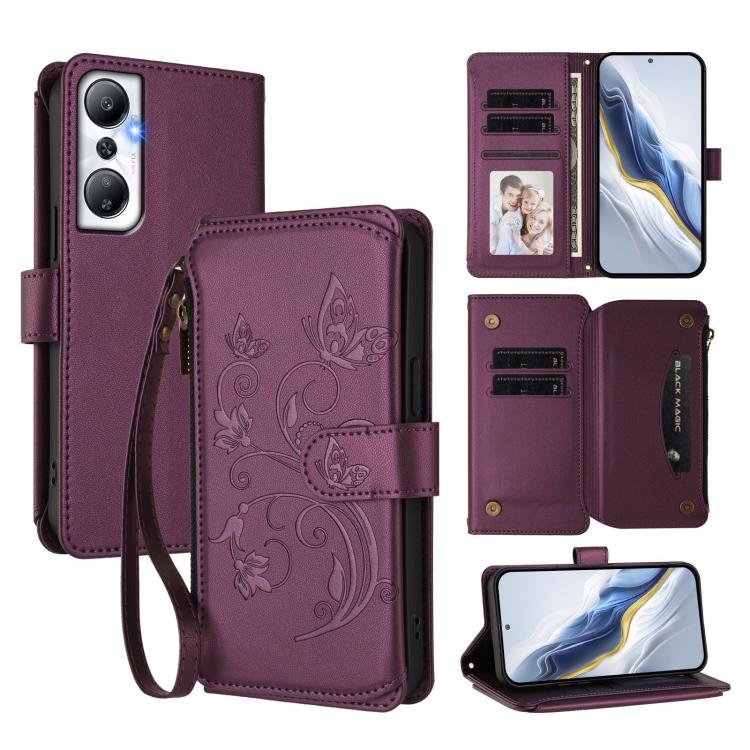 Butterfly Love Flower Multi-card Zipper Wallet Leather Phone Case, For Infinix Hot 30 4G, For Infinix Hot 20s / 20 Pro, For Infinix Hot 20 5G, For Infinix Smart 7 Global, For Infinix Hot 12i / 20i, For Infinix Zero 5G 2023, For Infinix Hot 20 Play     ...