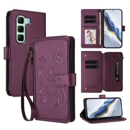 Butterfly Love Flower Multi-card Zipper Wallet Leather Phone Case, For Infinix Note 50 4G / 50 Pro 4G, For Infinix Hot 50i 4G / Smart 9 4G, For Infinix Hot 50 Pro+ 4G, For Infinix Hot 50 4G, For Infinix Hot 50 5G, For Infinix Zero 40 5G                ...