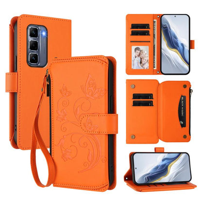 Butterfly Love Flower Multi-card Zipper Wallet Leather Phone Case, For Infinix Note 50 4G / 50 Pro 4G, For Infinix Hot 50i 4G / Smart 9 4G, For Infinix Hot 50 Pro+ 4G, For Infinix Hot 50 4G, For Infinix Hot 50 5G, For Infinix Zero 40 5G                ...