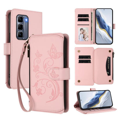 Butterfly Love Flower Multi-card Zipper Wallet Leather Phone Case, For Infinix Note 50 4G / 50 Pro 4G, For Infinix Hot 50i 4G / Smart 9 4G, For Infinix Hot 50 Pro+ 4G, For Infinix Hot 50 4G, For Infinix Hot 50 5G, For Infinix Zero 40 5G                ...