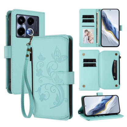Butterfly Love Flower Multi-card Zipper Wallet Leather Phone Case, For Infinix Note 50 4G / 50 Pro 4G, For Infinix Hot 50i 4G / Smart 9 4G, For Infinix Hot 50 Pro+ 4G, For Infinix Hot 50 4G, For Infinix Hot 50 5G, For Infinix Zero 40 5G                ...