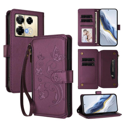 Butterfly Love Flower Multi-card Zipper Wallet Leather Phone Case, For Infinix Note 50 4G / 50 Pro 4G, For Infinix Hot 50i 4G / Smart 9 4G, For Infinix Hot 50 Pro+ 4G, For Infinix Hot 50 4G, For Infinix Hot 50 5G, For Infinix Zero 40 5G                ...